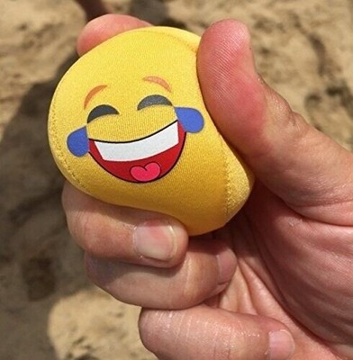 2 Emoji Tears of Joy Water Bouncing Skimming Pool Spa Stress Squish Ball Toys