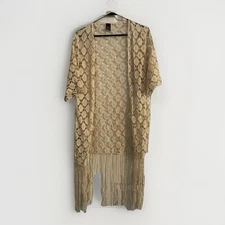 Dreamers Macrame Duster Vest Womens Crochet Fringe Coverup Kimono Boho Festival