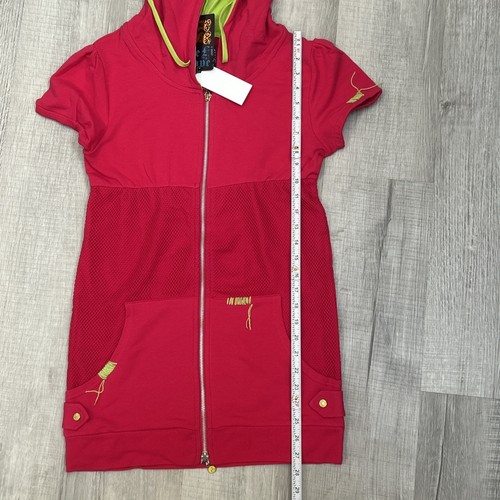 Neu mit Etikett Soho Babe AG-9770 Damen French Terry Hoodie Netz vorne pink Größe Small - Bild 15 von 18