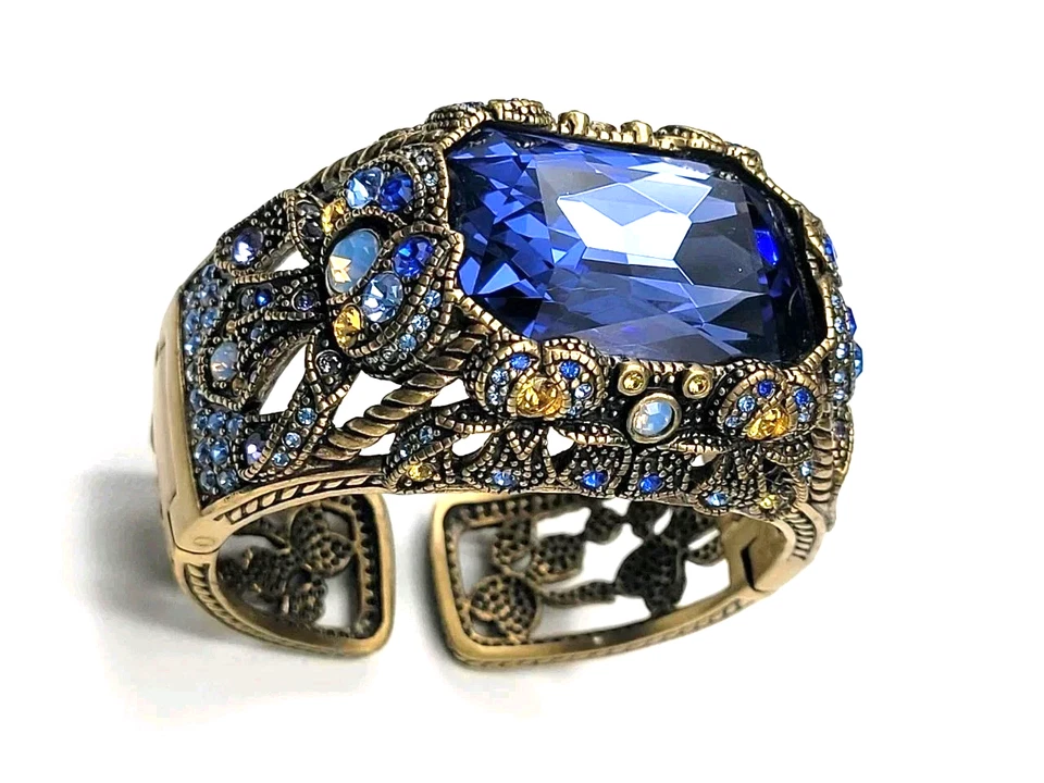 BRAZALETE HEIDI DAUS IMPRESIONES IRRESISTIBLES CRISTAL IRIS AZUL BISAGRAS LN Foto 4 de 4