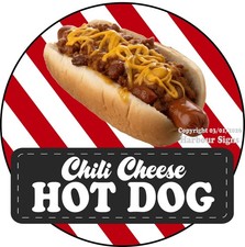 Chili Cheese Hot Dog DECAL snack Concession Food Truck Sticker sc