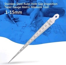 Stainless Steel Taper Gauge 1-15mm Metric/Imperial Gap Measuring Tool Small Hole