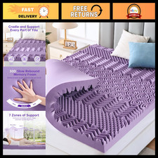 3 Inch Queen Mattress Topper - 7-Zone Egg Crate Memory Foam for Comfort Suppor