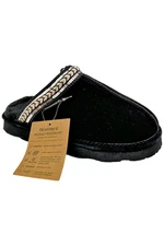 BEARPAW Women's Tanya Suede Embellished Slipper Mule Black