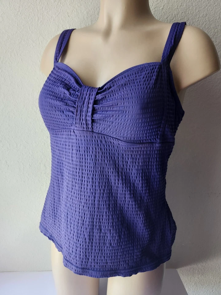 Tankini de natación Croft & Barrow talla 12 azul violeta Foto 3 de 4