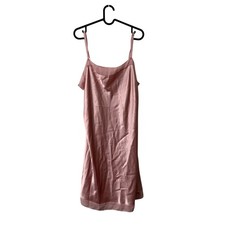 Vera Wang Blush Pink Satin Vneck Tie Back Slip Dress Womens Size XLarge