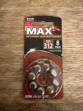 Max Hearing Aid Batteries 312 8 Pack Exp 06/27 New Sealed 