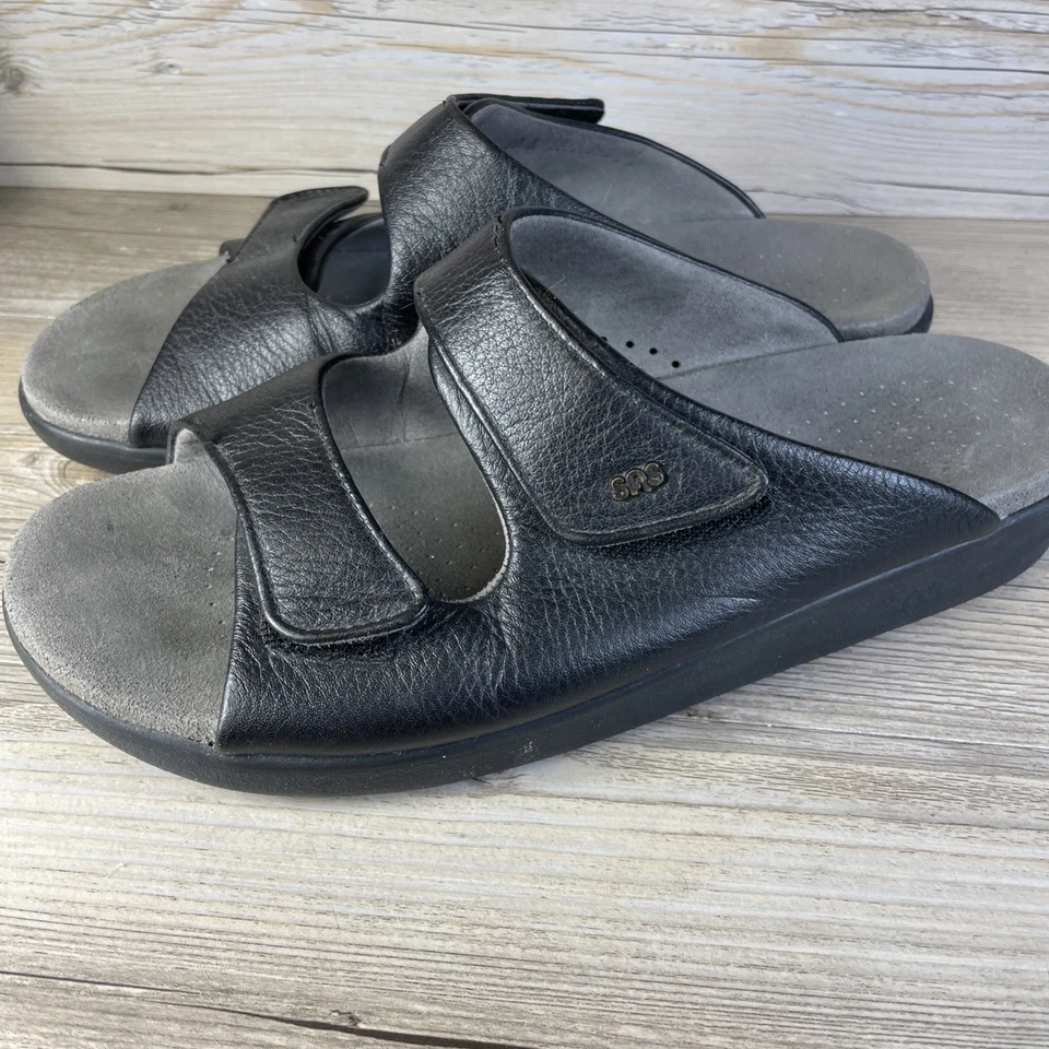 SAS Women's 10 N Narrow Relaxed Black Leather Tripad Comfort Slide Sandals - Image 2 of 4