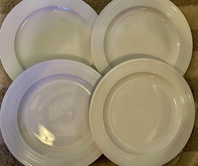 Better Homes @ Garden Dinner Plates Porcelain (4 total ) White 11-1/4'' Wide RIMS