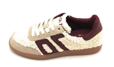 back 70 Teddy303 beige burgundy leather buckle sneaker rubber bottom 5/6