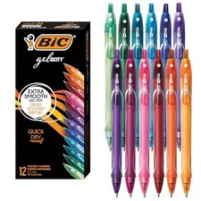 12 Count Gel Pens, Assorted Colors, 0.7mm, Retractable Writing Pens