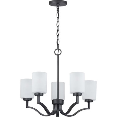 Progress Lighting Avette 5 -Light Matte Black Traditional For Use in Bedrooms, D