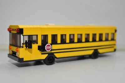 School Bus Yellow American Custom Model compatible Built with Real LEGO  Bricks
