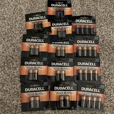 HUGE Duracell cr123a 3v lithium battery LOT (34* Count) FREE SHIPPING!!!