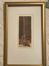 Mel Hunter "Sweeping”Signed 1 out of 100. Colored Lithograph. 16.5 by 10.5 frame