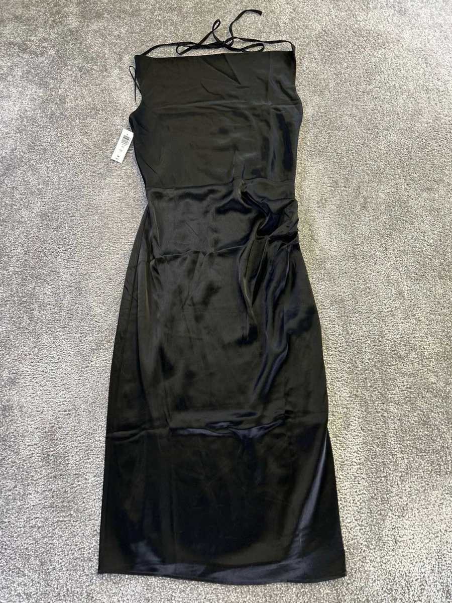 princess polly baby blue dress Paloma Black Satin Mini Dress main image 0