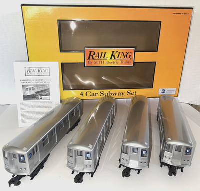 MTH RAILKING 30-2162-1 MTA-PS 4-CAR SUBWAY SET 4824/4825/4904/4905-SILVER OB