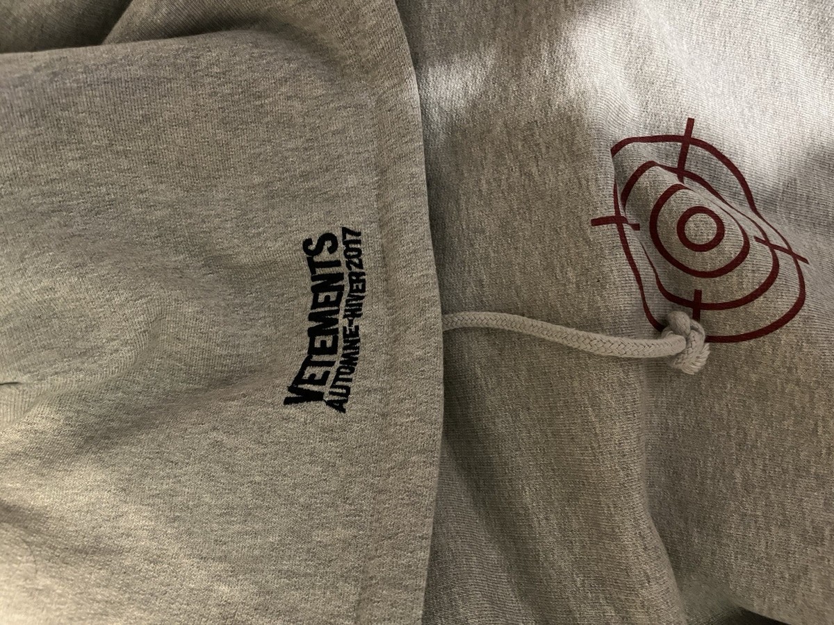 Vetements AW17 Eleven Inch Gun Club Hoodie Grey | eBay