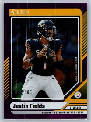2024 panini donruss football justin fields season stat line 78/500 #235