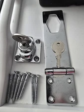 National Hardware N327-379 N183-780 Keyed Hasp Lock 4-1/2 Inch Chrome Plated