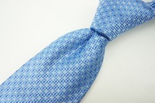 Eton Sapphire Baby Blue Woven Geometric 100 Silk Tie Brand New With Tags