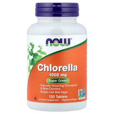 Now Foods Chlorella 1000 mg 120 Tablets GMP Quality Assured, Vegan, Vegetarian