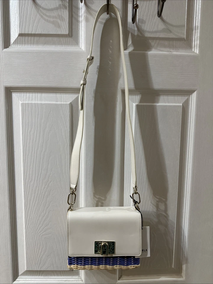 Bolso de Hombro Furla Multicolor Talco Cuero Tejido Nuevo con Etiquetas Foto 2 de 4