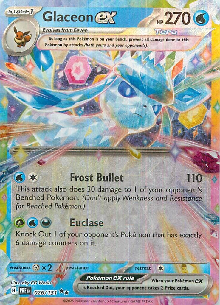 Pokemon TCG : Glaceon ex 026/131 Sv: Prismatic Evolutions Holo NM