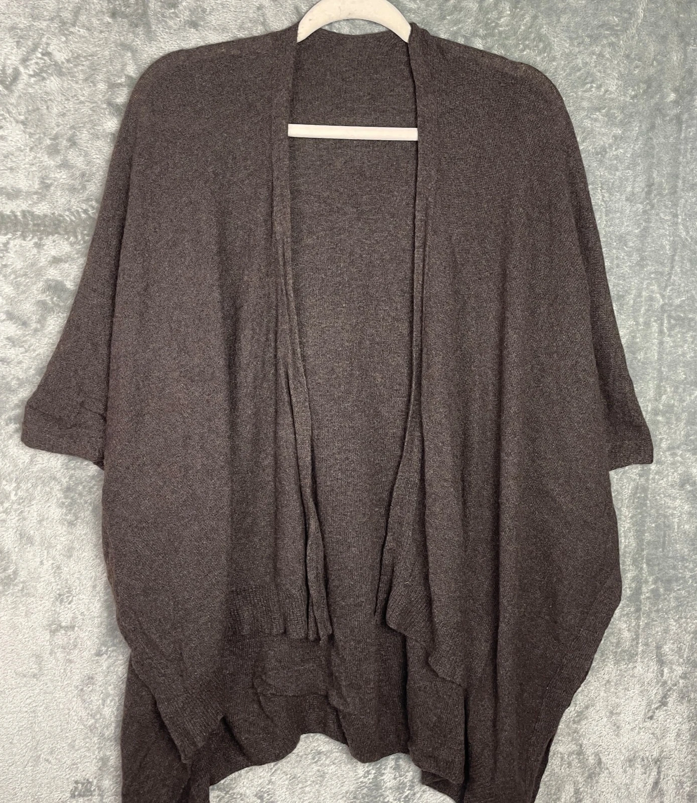 Made in Italy Cashmere Collection Wrap Poncho Shawl Lux OS Brown Quiet Luxury