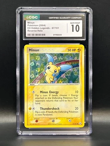 Minun 67/101 Reverse Holo-2004 Pokémon ex Hidden Legends- CGC 10 Gem Mint