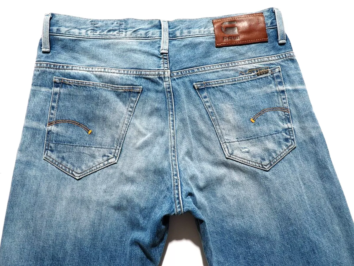 G STAR RAW Men s 3301 SLIM Fit Light Wash Denim 100 Cotton Jeans