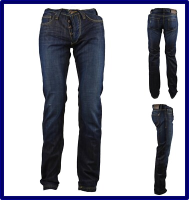 Küsse und Umarmungen Herren Jeans Regular Fit Hose Blau 44 Low Waist Gerades Bein
