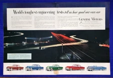 Vintage General Motors Poster 20.5"x13" World’s Toughest Engineering Test Ad