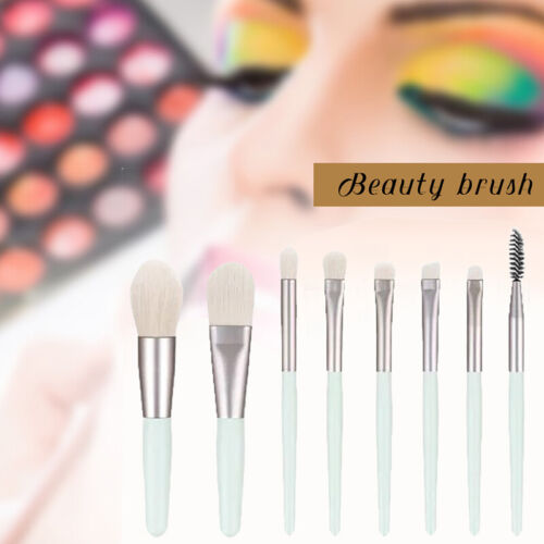 8X Eyeshadow Eyebrows Foundation Blending Brush Set Makeup Cosmetic Brushes MINI - Picture 1 of 24