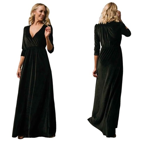 always fits plissé maxi dress GOOD AMERICAN Black Always Fits Plisse Maxi Dress Pleated Ruched Size 3/4  L/XL