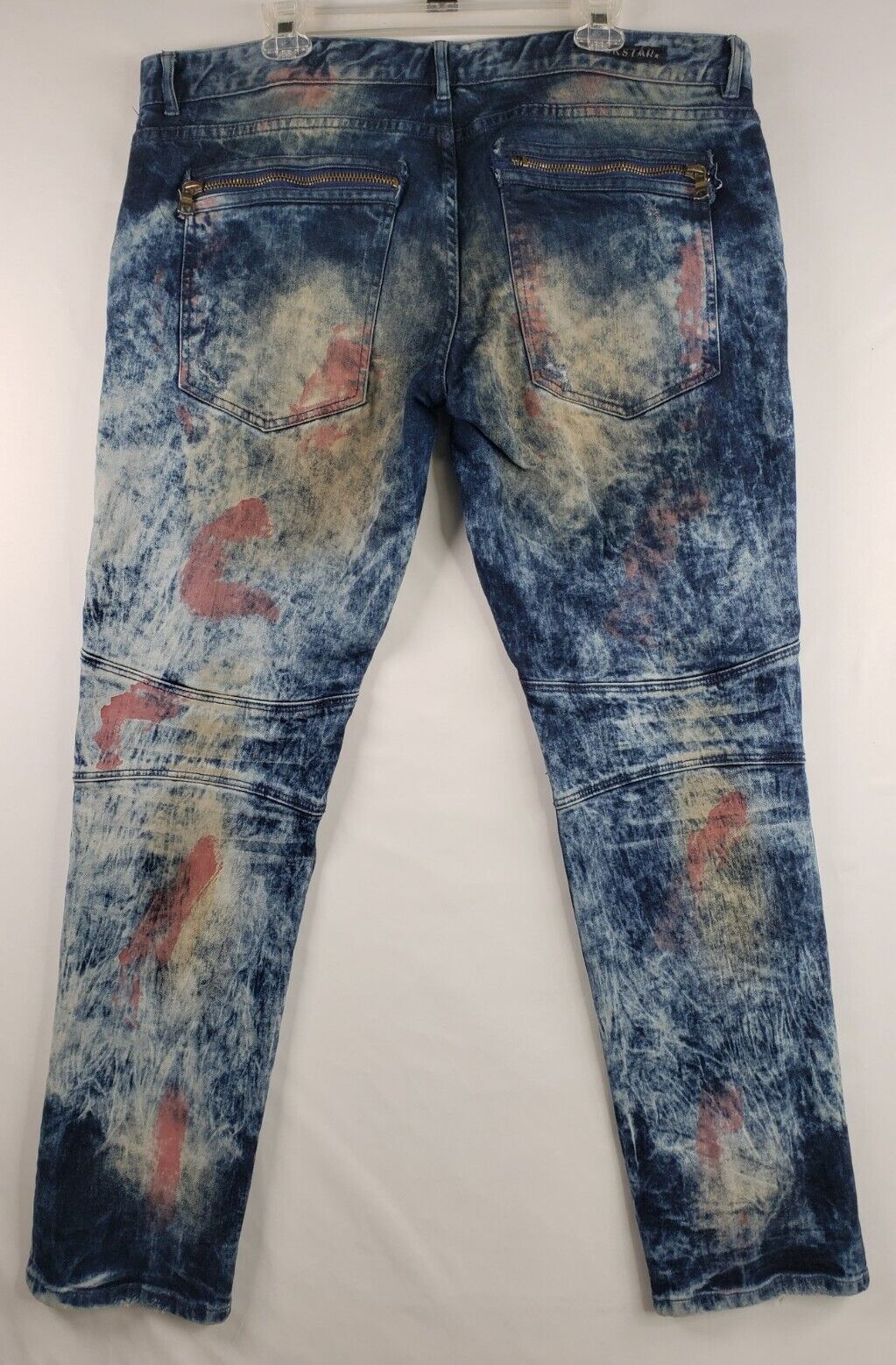 ROCKSTAR Jeans Mens Size 40 Graffiti Urban Biker Rocker Paint Spatter  Button Fly