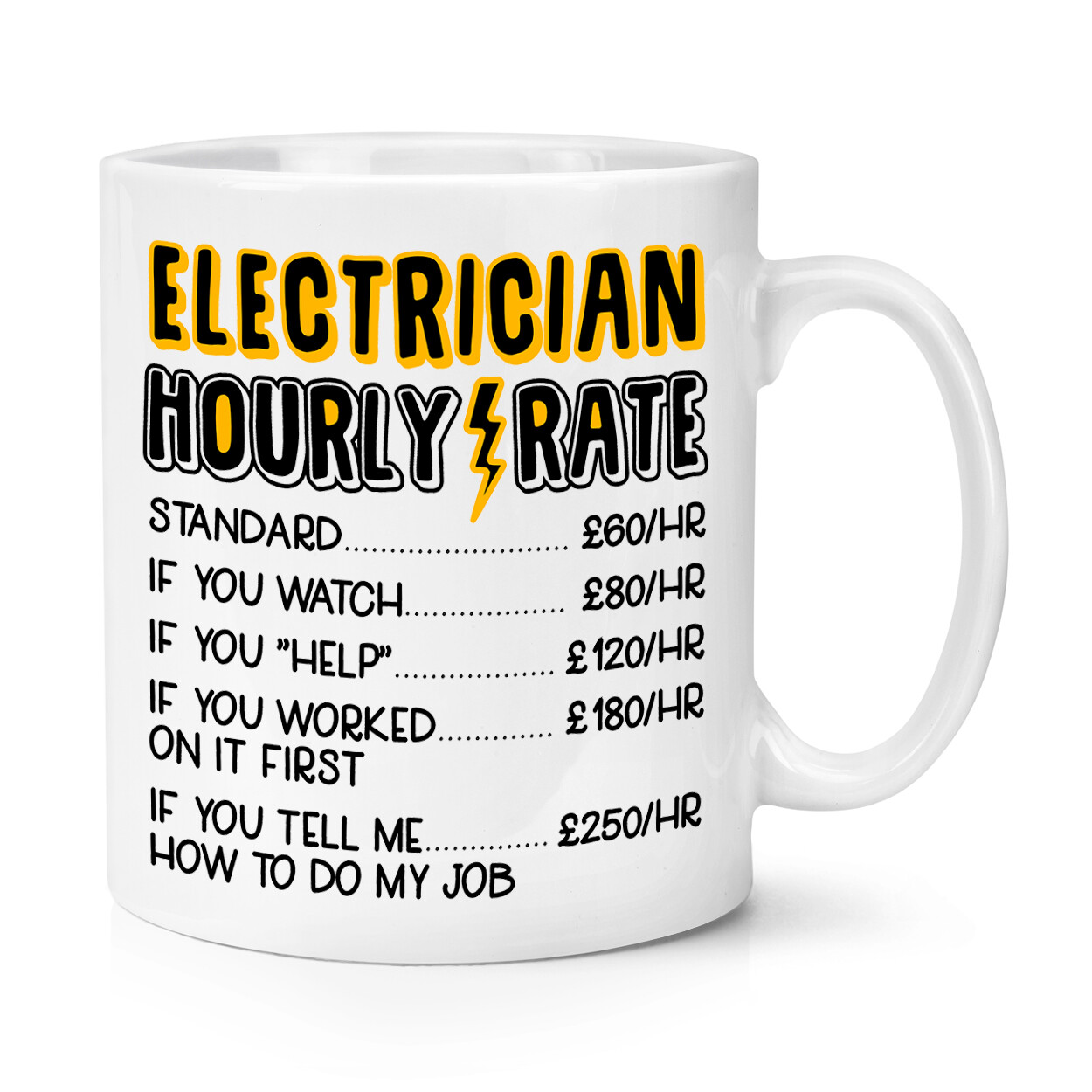 Electrician Hourly Rate 10oz Mug Cup Funny Joke Sarcastic Awesome World's Best