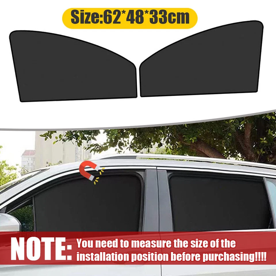 1x Magnetic Car Side Window Sun Shade Curtain UV Protection Cover Accessories — 第 2/4 张图片