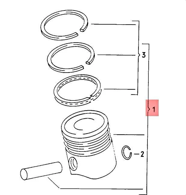 Genuine Volkswagen Piston Complete NOS Audi 100 quattro 4000 5000 026107081N - Image 2 of 2