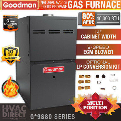 40,000 BTU 80% Goodman 1 Stage Natural Gas or Propane/LP Furnace,  GM9S80/GC9S80 | eBay