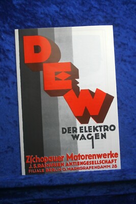 DEW Elektro Personenwagen 1926 Prospekt (A1200) FAKSIMILE Archiv Verlag