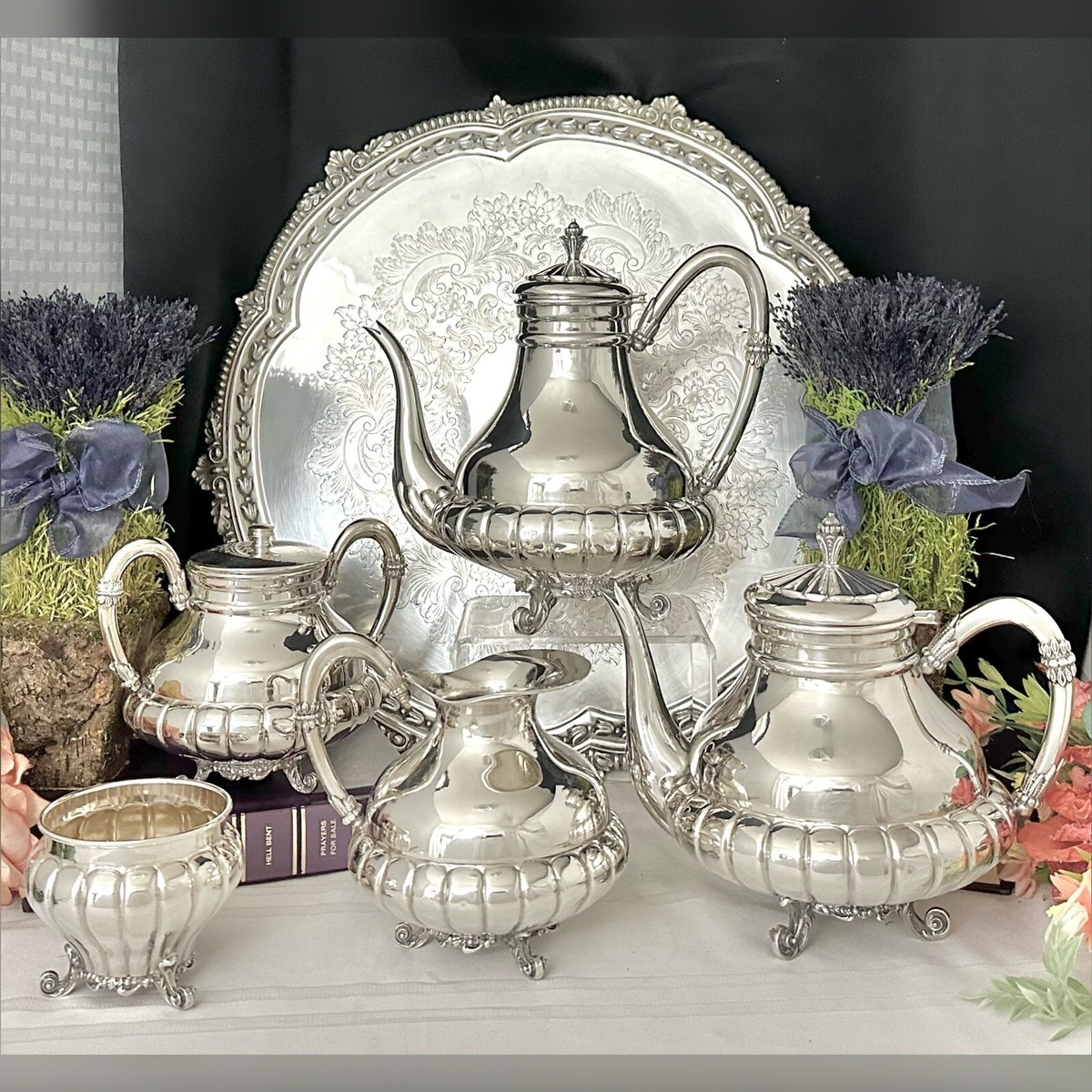 Sterling Silver Tea & Coffee Service Set Spanish 915/1000 English