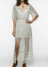 Ecote Jemma Short-Sleeved Chiffon Maxi Dress SZ Medium Urban Outfitters BOHO