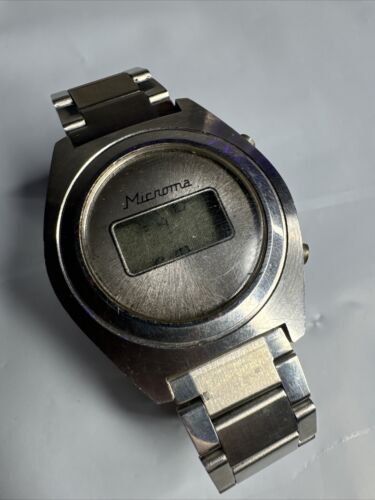 Vintage Microma Early Digital Mens Watch As Is Untested - Picture 2 of 6