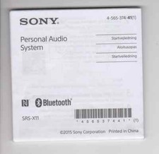 Manual / Bedienungsanleitung - Sony - SRS - X11 - in Dansk - Suomi und Norsk