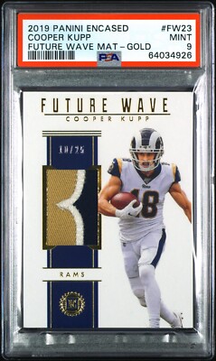 KUP❤️ Cooper Kupp PSA 9 MINT 2019 Encased Patch Gold /25 Future Wave