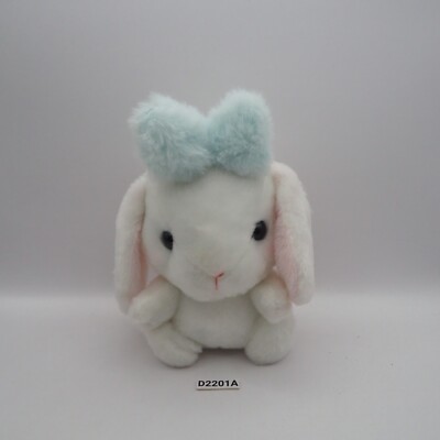 Poteusa Loppy Bunny D2201A White Amuse Plush 6'' Stuffed Toy Doll Japan