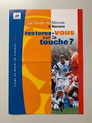 DEPLIANT BROCHURE COUPE DU MONDE FRANCE 1998 - WORLD CUP 98 - NANTES - ZIDANE - Photo 1/4