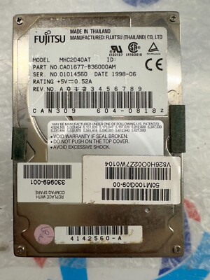 Fujitsu MHC2040AT 4GB 2.5'' IDE Vintage Hard Drive
