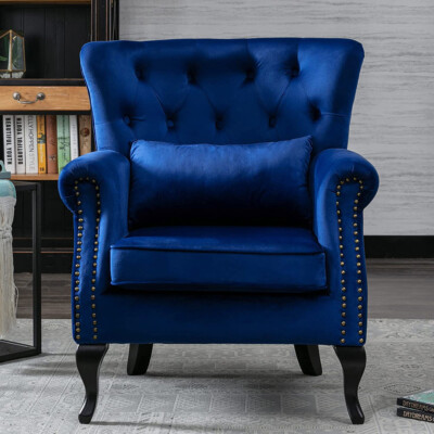 Accent Chair Armchair Upholstered Velvet Chesterfield Lounge Sofa